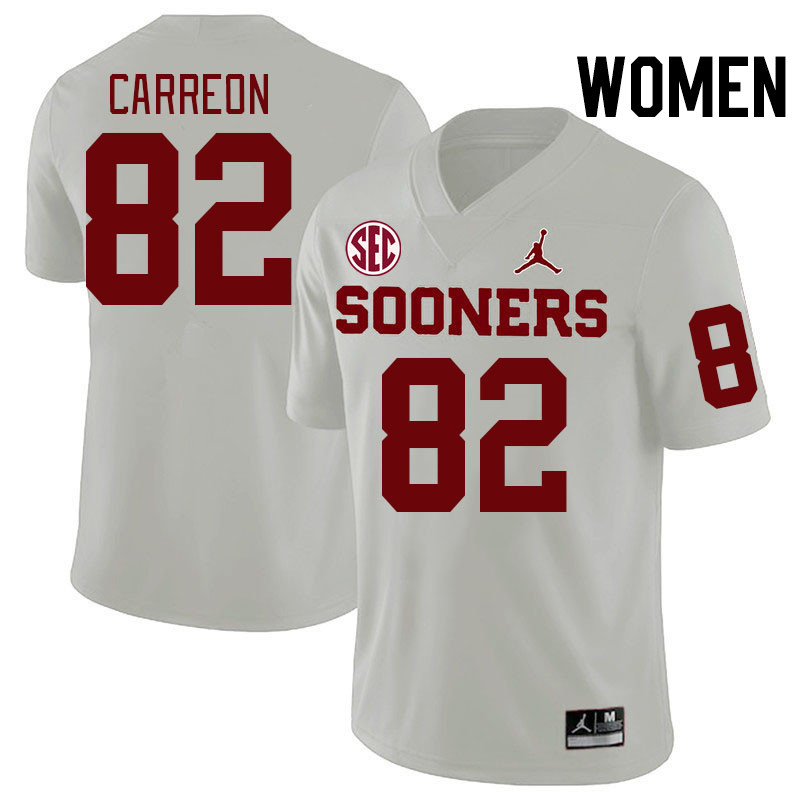 Women #82 Ivan Carreon Oklahoma Sooners 2024 SEC Conference College Football Jerseys-White